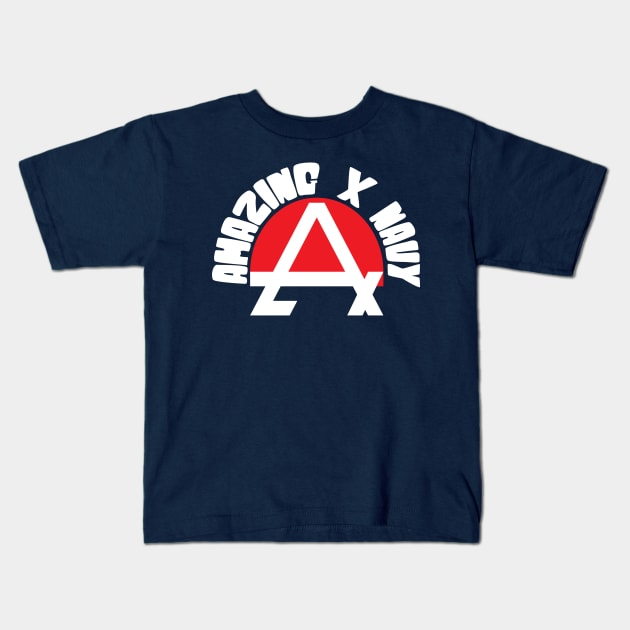 Amazing X Navy Kids T-Shirt by oSYZYGYo